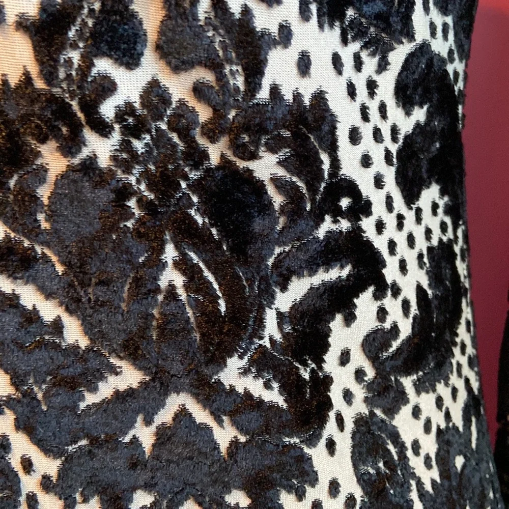 Intimately Free People Black Velvet Burnout Dress Medium - Picture 3 of 8